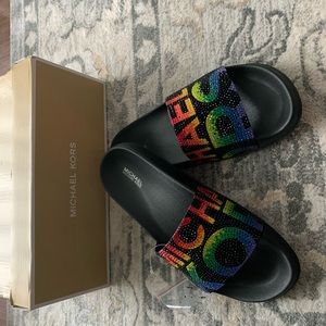BRAND NEW IN BOX!!! Michael Kors multicolor slides
